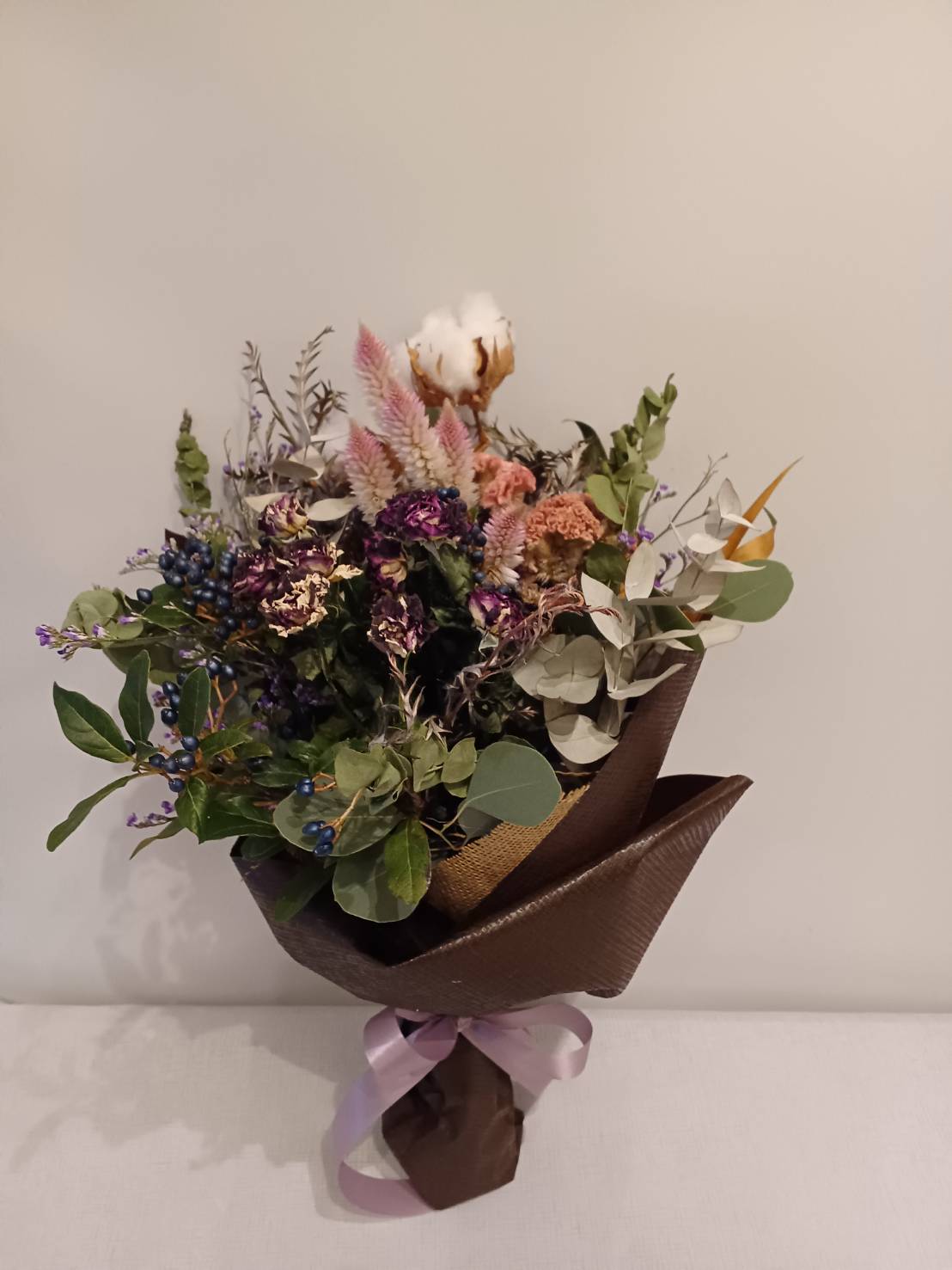 【販売停止】H-0501ドライフラワー(花束小)