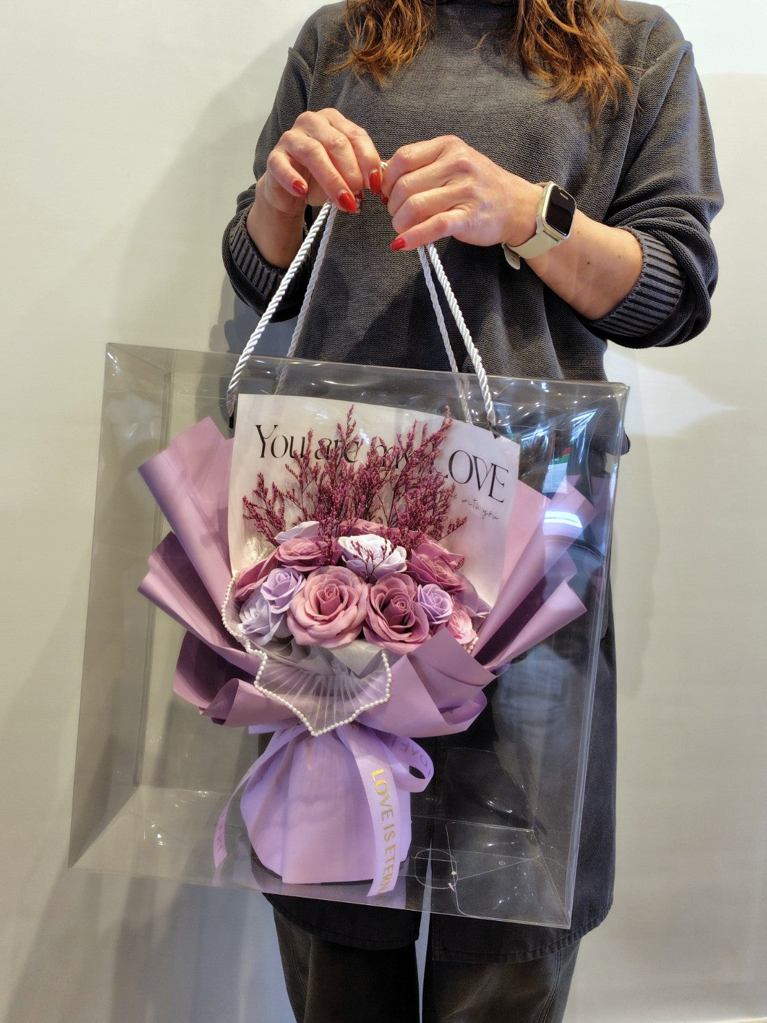 【販売停止】【送料込み価格】 ソープフラワー花束(ピンク・イエローオレンジ・ブルー)