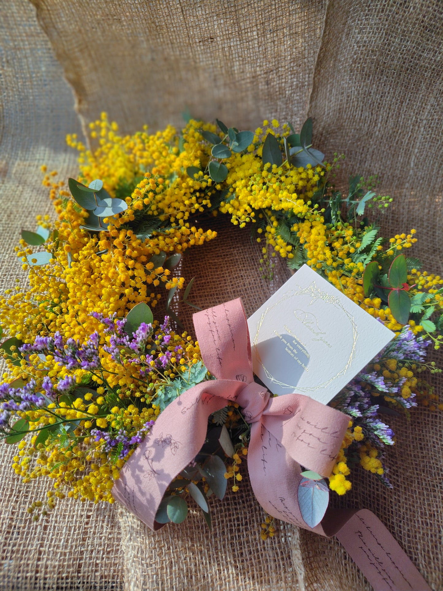 RG-601 【感謝を伝える春の贈り物】ミモザリース