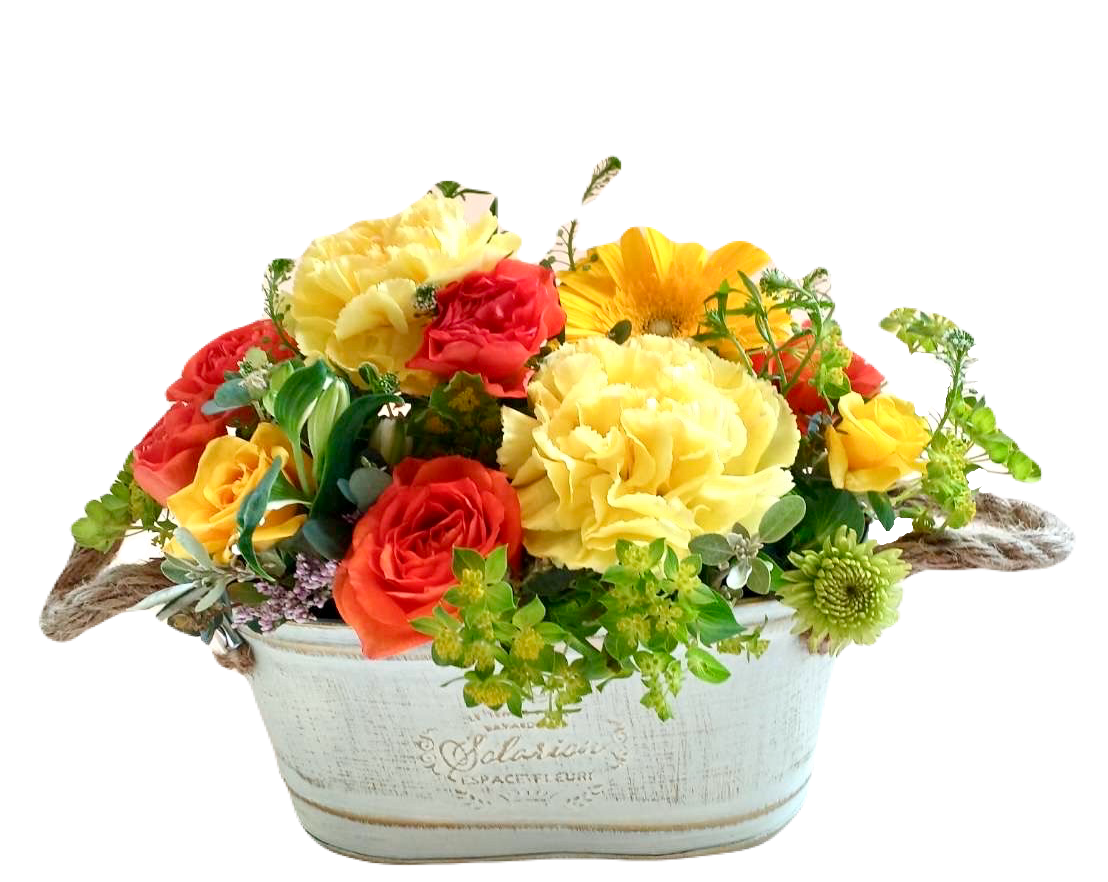 【販売停止】【送料込み価格】生花母の日アレンジ(レッド・ピンク・イエローオレンジ)