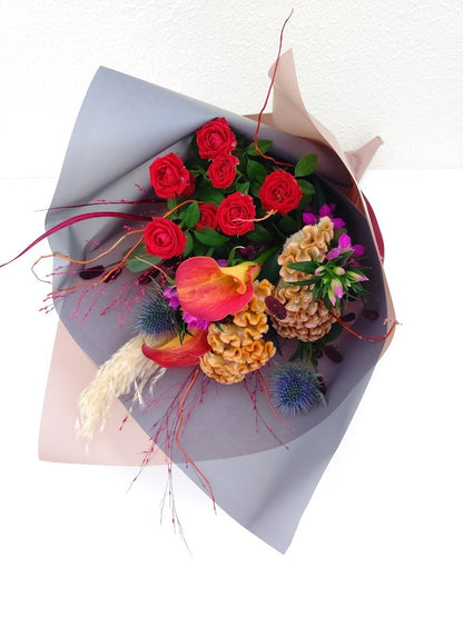 【販売停止】B-0551【季節のお花で】秋を感じる花束