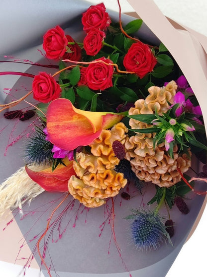 【販売停止】B-0551【季節のお花で】秋を感じる花束