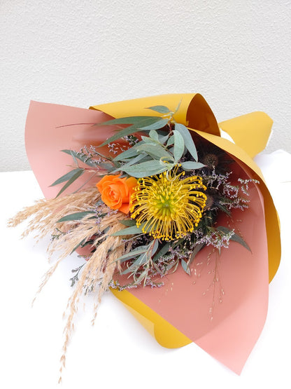 【販売停止】B-0352【ドライフラワーでも楽しめる】秋を感じるのミニブーケ