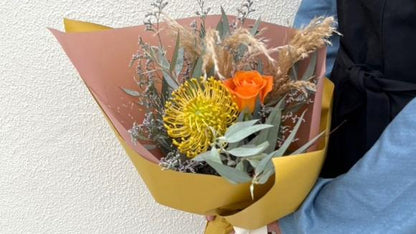 【販売停止】B-0352【ドライフラワーでも楽しめる】秋を感じるのミニブーケ